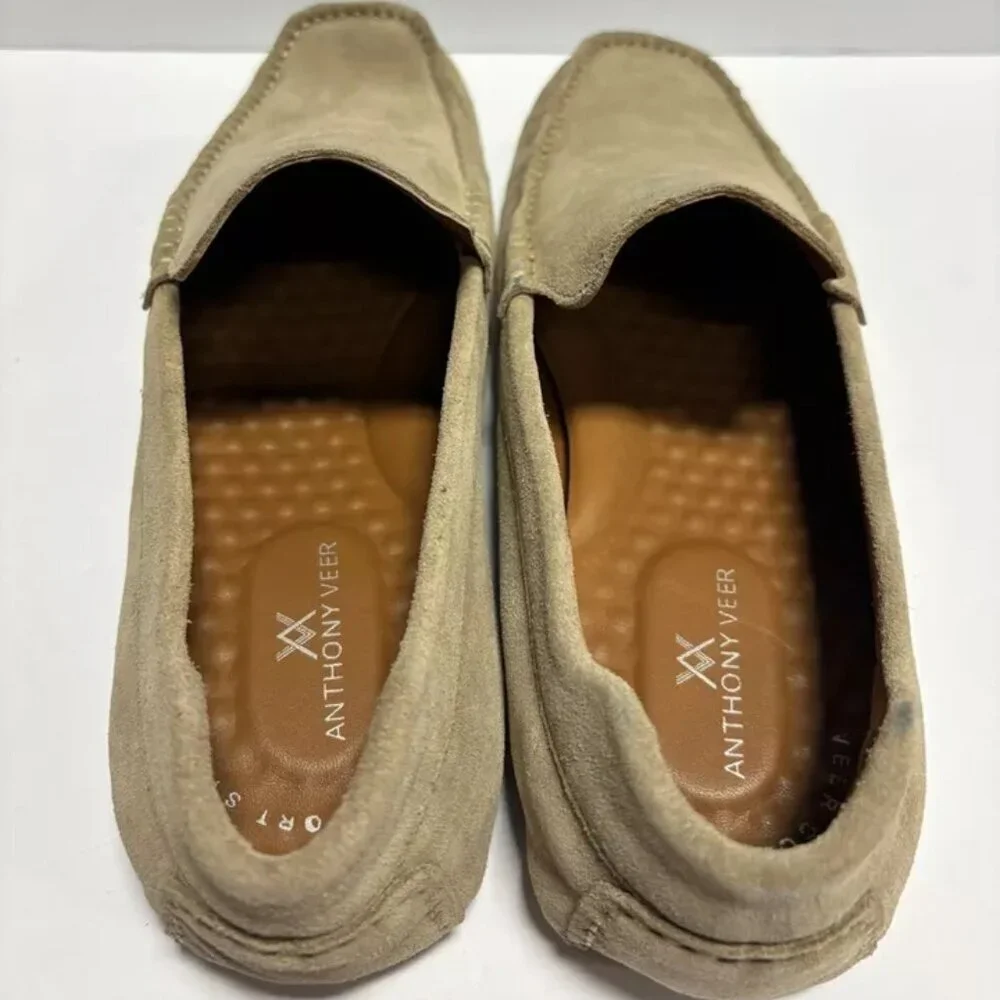 Anthony Veer Men’s William Brown Suede Slippers, Size 10 M